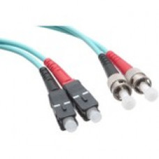 Axiom Fiber Cable 15m - TAA Compliant - 49.21 ft Fiber Optic Network Cable for Network Device - First End: 2 x SC Male Network - Second End: 2 x ST Male Network - 1.25 GB/s - 50/125 &micro;m - Aqua - TAA Compliant AXG96061