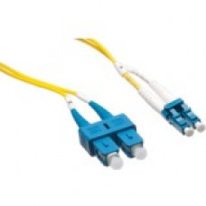 Axiom Fiber Optic Duplex Network Cable - 131.23 ft Fiber Optic Network Cable for Network Device - First End: 2 x LC Male Network - Second End: 2 x SC Male Network - 9/125 &micro;m - Yellow - TAA Compliant AXG96683