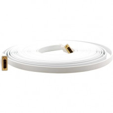 Kramer DVI (M) to DVI (M) Flat White Cable - 15 ft DVI Video Cable for Video Device - First End: 1 x DVI-D (Single-Link) Male Video - Second End: 1 x DVI-D (Single-Link) Male Video - White C-DM/DM/FLAT(W)-15
