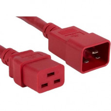 ENET C19 to C20 2ft Red Power Cord Extension 250V 12 AWG 20A NEMA IEC-320 C19 to IEC-320 C20 Red 2&#39;&#39; - Lifetime Warranty C19C20-RD-2F-ENC