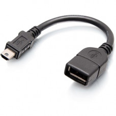 C2g Audio/Video Controller Administrator Key USB Adapter Cable - Mini USB/USB Data Transfer Cable for A/V Controller - First End: 1 x Type A Female USB - Second End: 1 x Type B Male Mini USB - Shielding - Gold-flash Plated Contact - VW-1 - 28 AWG - Black 