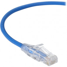 Black Box Slim-Net Cat.6 Patch Network Cable - 20 ft Category 6 Network Cable for Patch Panel, Network Device - First End: 1 x RJ-45 Male Network - Second End: 1 x RJ-45 Male Network - Patch Cable - Blue C6PC28-BL-20