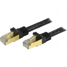 Startech.Com 1 ft Cat6a Patch Cable - Shielded (STP) - Black - 10Gb Snagless Cat 6a Ethernet Patch Cable - 1 ft Category 6a Network Cable for Network Device, Hub, Switch, Router, Print Server, Patch Panel - First End: 1 x RJ-45 Male Network - Second End: 