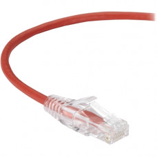 Black Box Slim-Net Cat.6 Patch UTP Network Cable - 10 ft Category 6 Network Cable for Patch Panel, Network Device - First End: 1 x RJ-45 Male Network - Second End: 1 x RJ-45 Male Network - Patch Cable - 28 AWG - Red C6PC28-RD-10
