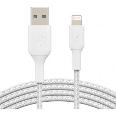 Belkin Lightning/USB Data Transfer Cable - 6.56 ft Lightning/USB Data Transfer Cable - Lightning Male Proprietary Connector - Type A Male USB - MFI - White CAA002BT2MWH