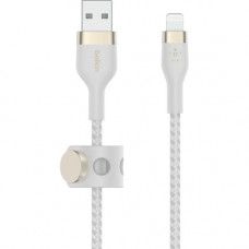 Belkin USB-A Cable with Lightning Connector - 3.28 ft Lightning/USB Data Transfer Cable for iPhone, iPad, iPod, iPad Air, iPad Pro - First End: 1 x Type A Male USB - Second End: 1 x Lightning Male Proprietary Connector - MFI - White CAA010BT1MWH