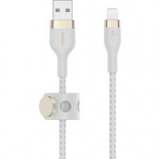 Belkin USB-A Cable with Lightning Connector - 9.84 ft Lightning/USB Data Transfer Cable for iPhone, iPad, iPod, iPad Pro, iPad Air - First End: 1 x Type A Male USB - Second End: 1 x Lightning Male Proprietary Connector - MFI - Black CAA010BT3MBK