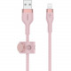 Belkin USB-A Cable with Lightning Connector - 9.84 ft Lightning/USB Data Transfer Cable for iPhone, iPad, iPod, iPad Pro, iPad Air - First End: 1 x Type A Male USB - Second End: 1 x Lightning Male Proprietary Connector - MFI - Pink CAA010BT3MPK