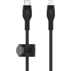 Belkin USB-C Cable with Lightning Connector - 6.56 ft Lightning/USB Data Transfer Cable for iPhone, iPad, iPod, iPad Pro, iPad Air - First End: 1 x Type C Male USB - Second End: 1 x Lightning Male Proprietary Connector - MFI - Black CAA011BT2MBK