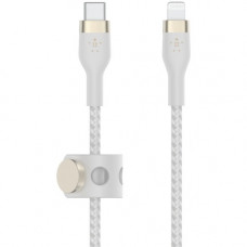 Belkin USB-C Cable with Lightning Connector - 6.56 ft Lightning/USB Data Transfer Cable for iPhone, iPad, iPod, iPad Air, iPad Pro - First End: 1 x Type C Male USB - Second End: 1 x Lightning Male Proprietary Connector - MFI - White CAA011BT2MWH