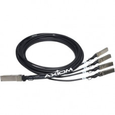 Axiom QSFP+ to 4 SFP+ Passive Twinax Cable 0.5m - 1.64 ft Twinaxial Network Cable for Network Device - First End: 1 x QSFP+ Network - Second End: 4 x SFP+ Network CAB-Q-S-0-5M-AX