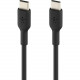 Belkin BOOST&uarr;CHARGE USB-C to USB-C Cable - 6.56 ft USB-C Data Transfer Cable - First End: 1 x Type C Male USB - Second End: 1 x Type C Male USB - Black CAB003BT2MBK