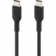 Belkin BOOST&uarr;CHARGE Braided USB-C to USB-C Cable - 3.28 ft USB-C Data Transfer Cable - First End: 1 x Type C Male USB - Second End: 1 x Type C Male USB - Black CAB004BT1MBK