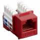 Black Box CAT6 Value Line Keystone Jack, Red, 10-Pack - 10 Pack - 1 x RJ-45 Female - Red - RoHS Compliance CAT6J-RD-10PAK