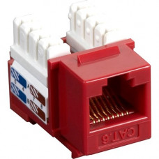 Black Box CAT6 Value Line Keystone Jack, Red, 25-Pack - 25 Pack - 1 x RJ-45 Female - Red - RoHS Compliance CAT6J-RD-25PAK