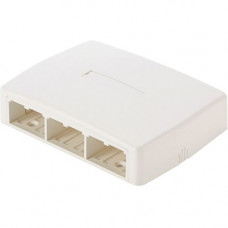 Panduit  PanNet Mini-Com CBXQ6EI-A Mounting Box - 6 x Total Number of Socket(s) - Electric Ivory - Acrylonitrile Butadiene Styrene (ABS) CBXQ6EI-A