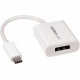 Startech.Com USB C to DisplayPort Adapter - USB Type-C to DP Adapter for USB-C devices such as your 2018 iPad Pro - 4K 60Hz - White - Connect your USB Type-C device (such as a 2018 iPad Pro) to a DisplayPort monitor or screen - USB-C to DisplayPort Adapte