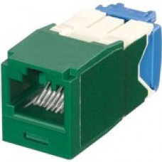 Panduit Keyed UTP Jack Module - 1 Pack - 1 x RJ-45 Female - Green - TAA Compliance CJK6X88TGGR