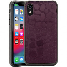 Rocstor Alligator Kajsa iPhone XR Case - For iPhone XR - Crocodile - Purple - Genuine Leather, Polycarbonate, Thermoplastic Polyurethane (TPU) - 48" Drop Height CS0100-XR