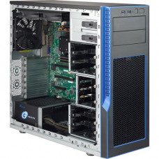 Supermicro SuperChassis GS5A-753B Computer Case - Mid-tower - Black - Brushed Anodized Aluminum - 11 x Bay - 3 x 4.72" x Fan(s) Installed - 1 x 750 W - Power Supply Installed - ATX, Micro ATX Motherboard Supported - 19.84 lb - 3 x Fan(s) Supported - 