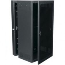 Middle Atlantic Products CWR Series Rack, CWR-26-22PD - 19" 26U Wide x 20" Deep Wall Mountable for Patch Panel - Black Powder Coat - Steel, Plexiglass CWR-26-22PD