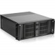 iStarUSA 4U Compact Stylish Rackmount Chassis with 500W Redundant Power Supply - Rack-mountable - Black - Aluminum Alloy, SECC, Zinc-coated Steel - 4U - 10 x Bay - 1 x 3.15" x Fan(s) Installed - 500 W - Power Supply Installed - ATX, Micro ATX Motherb