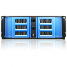 iStarUSA 4U Compact Stylish Rackmount Chassis with 8" Touch Screen LCD - Rack-mountable - Blue, Black - Aluminum, Zinc-coated Steel - 4U - 4 x Bay - 1 x Fan(s) Installed - ATX, Micro ATX Motherboard Supported - 23.50 lb - 2 x Fan(s) Supported - 3 x E