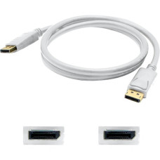 AddOn DisplayPort Audio/Video Cable - 1 ft DisplayPort A/V Cable for Audio/Video Device - First End: 1 x DisplayPort Male Digital Audio/Video - Second End: 1 x DisplayPort Male Digital Audio/Video - Supports up to 3840 x 2160 - White - 1 DISPLAYPORT1FW