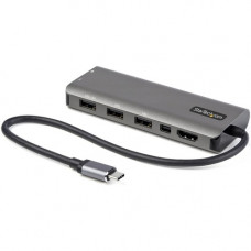 Startech.Com USB C Multiport Adapter, USB-C to HDMI or mDP 4K 60Hz, 100W PD Pass-Through, 4x 10Gbps USB, USB Type-C Mini Dock, w/12" Cable - USB-C multiport adapter 4K 60Hz HDMI 2.0b or Mini DisplayPort (DP 1.4 Alt-Mode) video - 10Gbps USB Hub (3xA/1