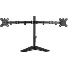 V7 Dual Desktop Monitor Stand - Up to 32" Screen Support - 35.28 lb Load Capacity - 18.3" Height x 35.9" Width x 11" Depth - Desktop, Freestanding - Steel, Aluminum, Plastic - Black DS2FSD-2N