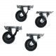 Middle Atlantic Products Casters, DTRK Series - 300 lb per Caster Load Capacity - Steel DTRK-W