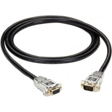 Black Box RS232 Shielded Cable - Metal Hood, DB9 Male/Female, Black, 10-ft. - 10 ft Serial Data Transfer Cable for Monitor, Printer - First End: 1 x DB-9 Male Serial - Second End: 1 x DB-9 Female Serial - Extension Cable - Shielding - 24 AWG - Black - 1 E