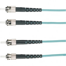 Black Box EFNT010 Fiber Optic Duplex Patch Network Cable - 9.80 ft Fiber Optic Network Cable for Network Device - First End: 2 x ST Male Network - Second End: 2 x ST Male Network - 10 Gbit/s - Patch Cable - OFNR - 50/125 &micro;m - Aqua EFNT010-003M-S