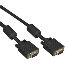 Black Box VGA Video Cable with Ferrite Core, Black, Male/Male, 10-ft. (3.0-m) - 10 ft VGA Video Cable for Video Device, Monitor - First End: 1 x HD-15 Male VGA - Second End: 1 x HD-15 Male VGA - Shielding - Black - TAA Compliance EVNPS06B-0010-MM