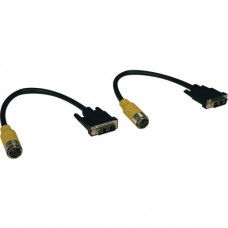 Tripp Lite Easy Pull Home Theatre DVI Cable Kit-DVI-D Single Link M/M - 1 ft DIN/DVI Video Cable for Video Device - First End: 1 x Easy Pull Type-B Male Proprietary Connector - Second End: 1 x DVI-D (Single-Link) Male Digital Video - Black - 2 Pack - RoHS