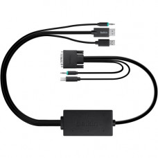 Belkin DisplayPort/DVI KVM Cable - 6 ft DisplayPort/DVI KVM Cable for KVM Switch - DisplayPort Digital Audio/Video - DVI Video F1D9017B06