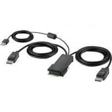 Belkin Modular DP Dual Head Host Cable 6 Feet - 6 ft KVM Cable for KVM Console, KVM Switch, Computer, Monitor, Keyboard, Mouse - First End: 1 x Type A Male USB, First End: 2 x DisplayPort Male Digital Audio/Video - Second End: 1 x Modular - Gold Plated Co