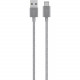Belkin MIXIT&uarr; Metallic USB-C to USB-A Charge Cable - 4 ft USB Data Transfer Cable for Notebook - First End: 1 x Type A Male USB - Second End: 1 x Type C Male USB - Gray F2CU060BT04-GRY