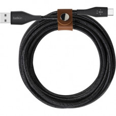 Belkin DuraTek Plus USB-C to USB-A Cable with Strap - 3.94 ft USB Data Transfer Cable for Smartphone - First End: 1 x Type A Male USB - Second End: 1 x Type C Male USB - Black F2CU069BT04-BLK