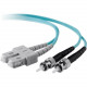 Belkin Fiber Optic Cable - SC Male Network - ST Male Network - 10ft - Aqua - TAA Compliance F2F40207-10M-G