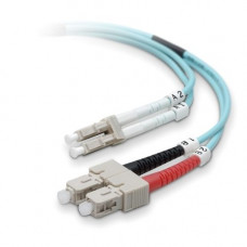 Belkin Fiber Optic Duplex Patch Cable - SC Male - LC Male - 9.84ft - Aqua - TAA Compliance F2F402L7-03M-G