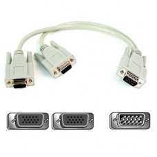 Belkin Monitor Display Cable - HD-15 Female Video - HD-15 Male Video - 1ft - Gray F3G006-01