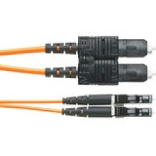 Panduit Fiber Optic Duplex Patch Network Cable - 59.06 ft Fiber Optic Network Cable for Network Device - First End: 2 x LC Male Network - Second End: 2 x SC Male Network - Patch Cable - Orange - 1 Pack - TAA Compliance F62ERLNSNSNM018
