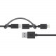 Belkin Lightning/USB Data Transfer Cable - 3 ft Lightning/USB Data Transfer Cable for iPhone, iPad, iPod - First End: 1 x Lightning Female Proprietary Connector - Second End: 1 x Female Micro USB - Black - 1 Pack F8J080BT03-BLK