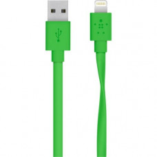 Belkin MIXIT&uarr; Flat Lightning to USB Cable - 4 ft Lightning/USB Data Transfer Cable for iPad, iPhone, iPad Air, iPad mini, iPod - First End: 1 x Type A Male USB - Second End: 1 x Lightning Male - MFI - Green F8J148BT04-GRN