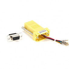 Black Box DB9 Female to RJ45F Modular Adapter Kit with Thumbscrews Yellow - Yellow FA4509F-YE