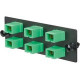 Panduit Fiber Adapter Panel - 6 Port(s) - 6 x Duplex - Black, Green - Wall Mountable, Rack-mountable - TAA Compliance FAP6WAGDSCZ