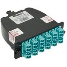 Panduit QuickNet Cassette (Opticom Style) ; OM3, 24- Fiber, MTP to Duplex LC - 24 Port(s) - 24 x Duplex - Aqua - TAA Compliance FC2XN-24-10B2