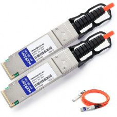 AddOn Finisar FCBN410QB1C10 Compatible TAA Compliant 40GBase-AOC QSFP+ to QSFP+ Direct Attach Cable (850nm, MMF, 10m) - 100% compatible and guaranteed to work - TAA Compliance FCBN410QB1C10-AO