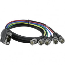 Harman International Industries AMX HD-15 Male to 5x BNC Breakout Cable - 6 ft Composite/VGA Video Cable for Video Distribution Hub - First End: 1 x HD-15 Male VGA - Second End: 5 x BNC Male Component Video - Multi FG10-2170-05